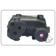 AN/PEQ15 Upgrade Version V2 - bílá LED svítilna + zelený laser s IR krytkami + IR přísvit, černý