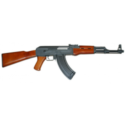 AK47 (kovový mechabox), dřevěné provedení, blowback CM046