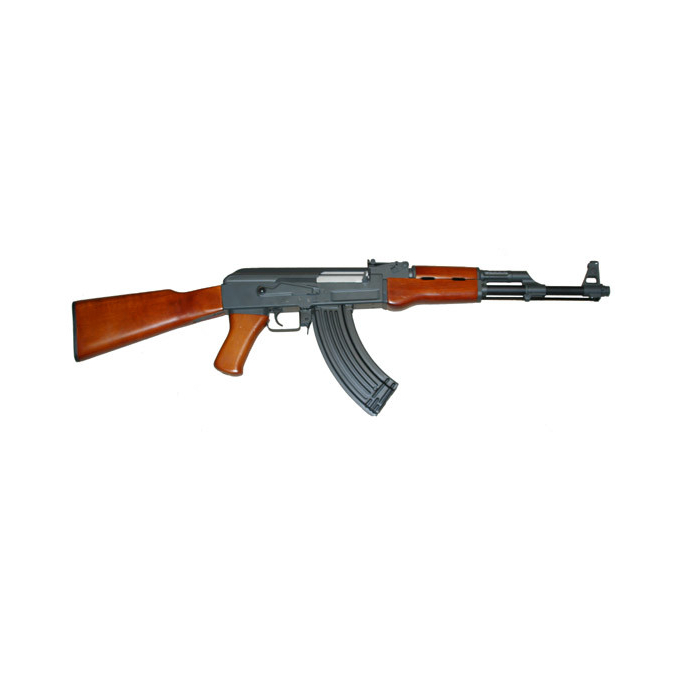 AK47 (kovový mechabox), dřevěné provedení, blowback CM046