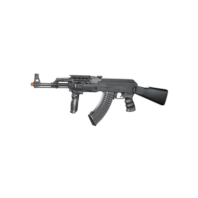 AK47 Tactical s pevnou pažbou celokov (kovový mechabox) CM042A
