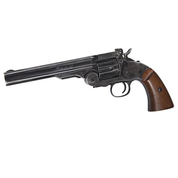 Revolver Schofield 6" 4,5mm, černý s ABS střenkami