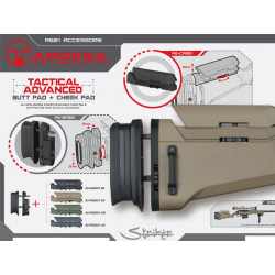 Tactical Advanced Butt pad + cheek pad for Amoeba Striker AS01, BLACK