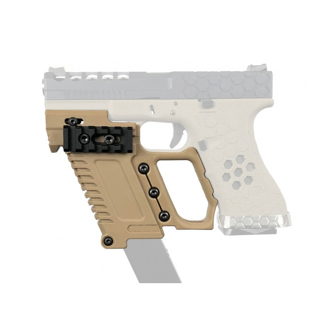 Taktický KIT GB-37 s RIS pro náhradní zásobník pro Glock 17/18/19 - TAN