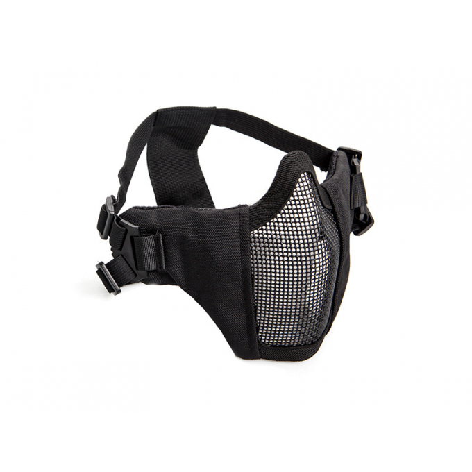 Metal mesh mask with cheek pads, Black