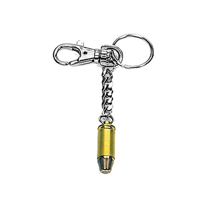 Key chain with carbine cartridge GOLD - 9mm