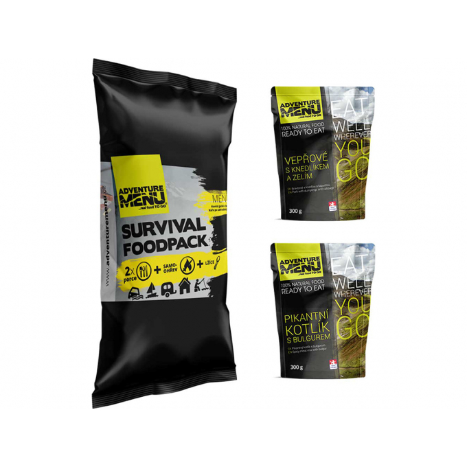 Survival foodpack II - Pikantní kotlík + Vepřové s knedlíkem