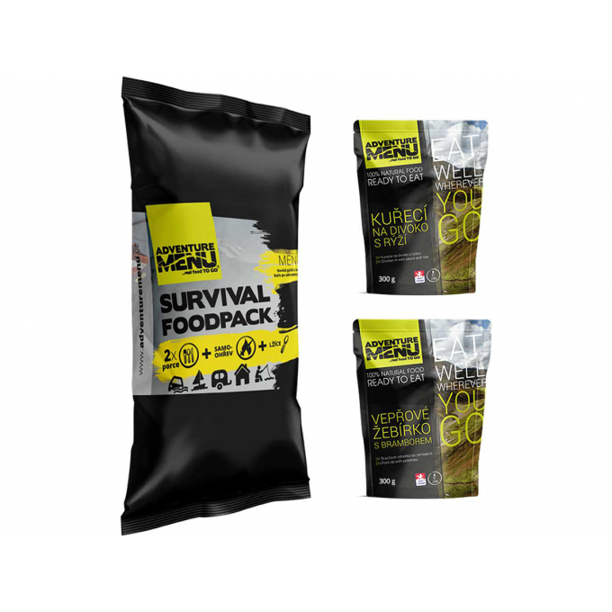 Survival foodpack III - Vepřové žebírko + Kuře na divoko