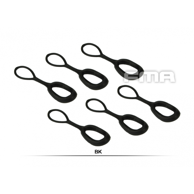 FMA Zvětšená táhla jezdce zipu - 6kusů - černá