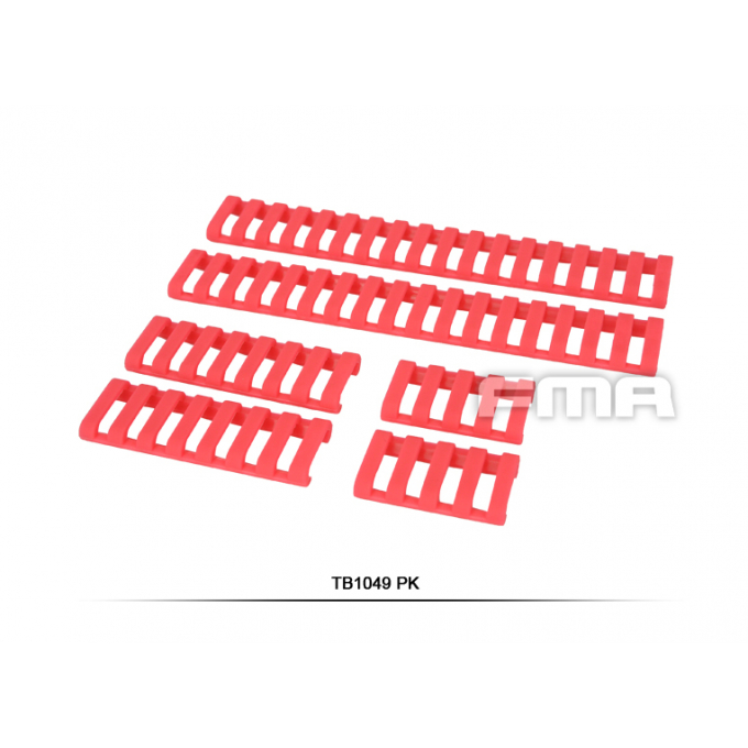 Gumové krytky RIS lišty, 6ks - růžové