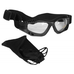 Glasses AIR COMMANDO Mil-Tec BLACK clear