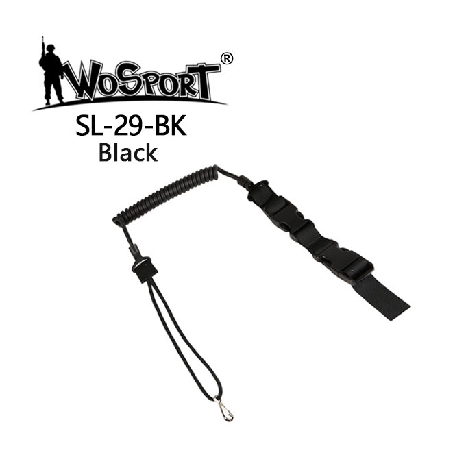 Pistol Lanyard elastic string SL29, black