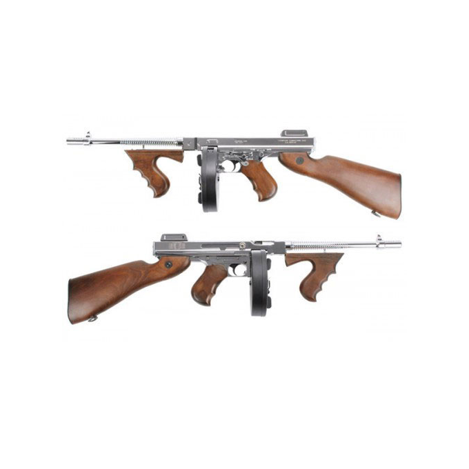 Thompson M1928 Chicago, kov a dřevo - stříbrný