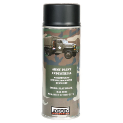 ARMY camouflage paint spray 400 ml RAL 9021 FLAT BLACK