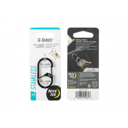 Nerezová dvoukomorová karabina G-series, černá, velikost 2