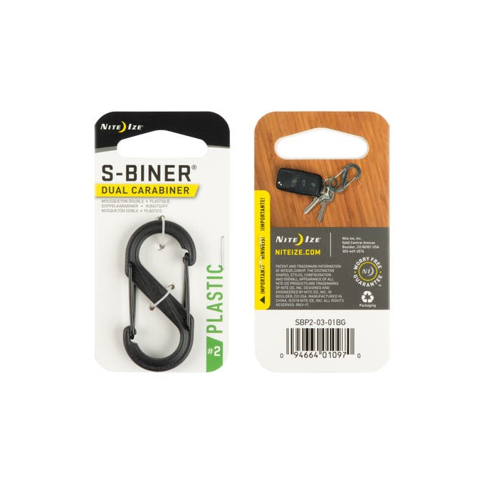 S-BINER® PLASTIC DUAL CARABINER, black - size 2
