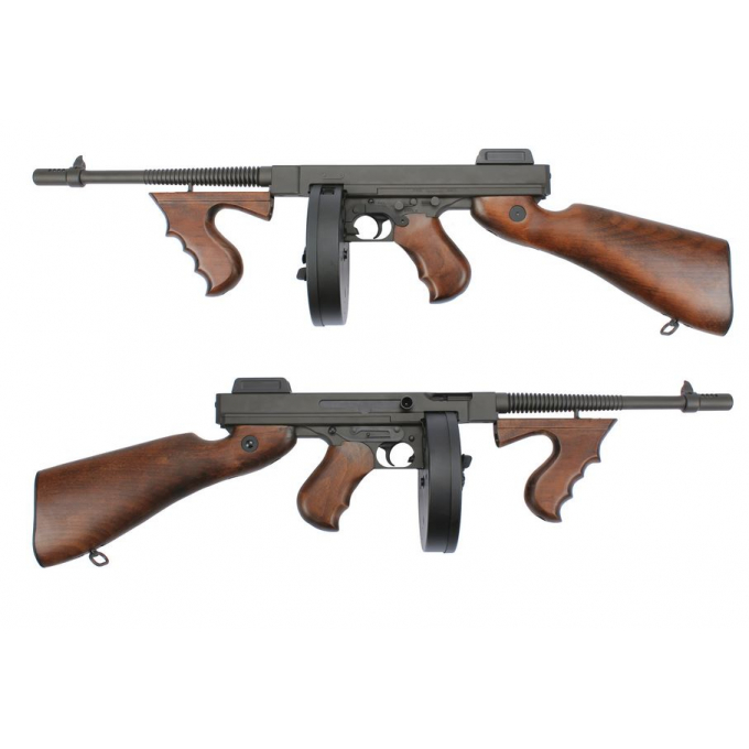 M1928 Chicago, kov a pravé dřevo - černý