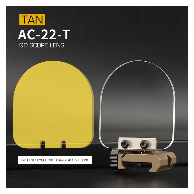 Flip-up QD Scope Lens / Sight Shield Protector - TAN