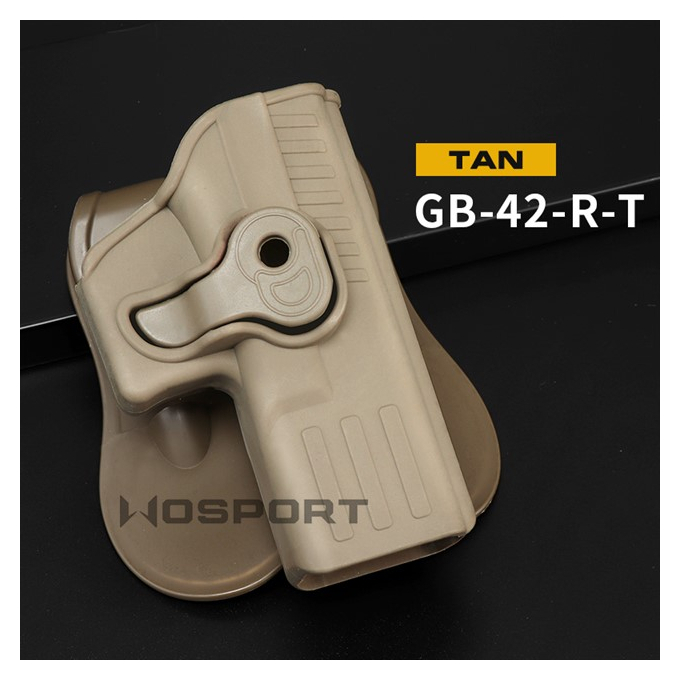Wosport Holster (right hand) For CLOCK (Fit for WE/Marui/KJW - Black