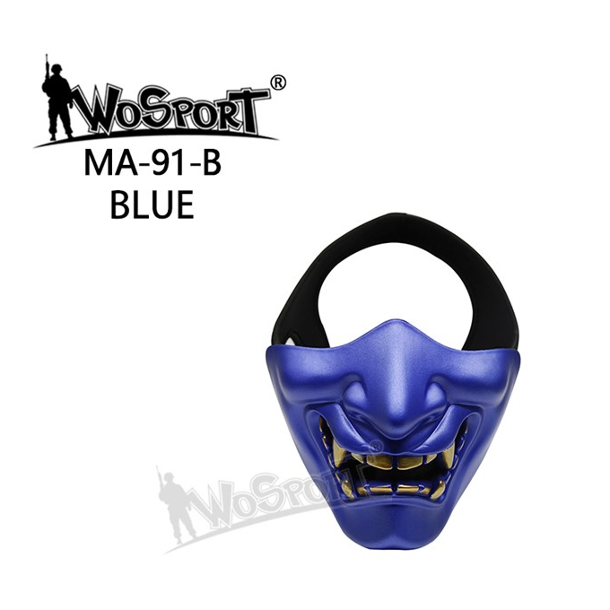 WoSporT devil/Samurai mask - Blue