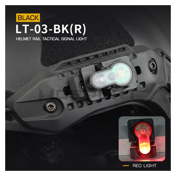 WST ARC Helmet Rail Position Light (Red LED) – Black