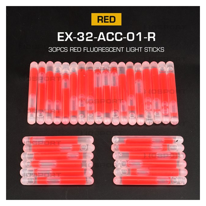 Fluorescent mini lightsticks - RED - 30PCS
