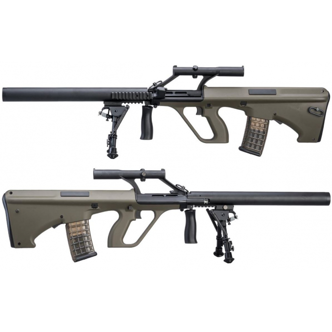 Steyr Aug + tlumič + optika + dvojnožka (SW-020-AM) - zelený