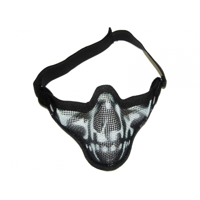 Síťovaná ochranná maska, černá-lebka