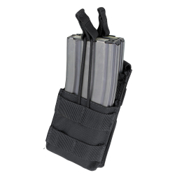 Single 2xM4/2xM16 Open-Top Stacker Mag Pouch BLACK