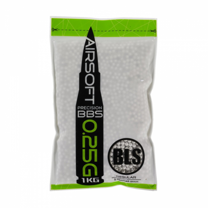 BLS PRECISION Airsoft Pellets 0.25g, 4000 BBs (Bag) - White