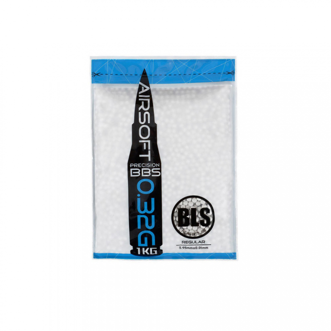 BLS airsoftové guličky PRECISION 0,32g, 3120 BBs (vrecko) - Biela
