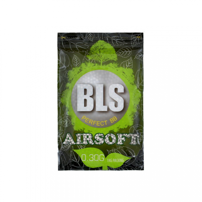 BLS airsoftové guličky BIO 0,30g, 3300 BBs (vrecko) - Biela