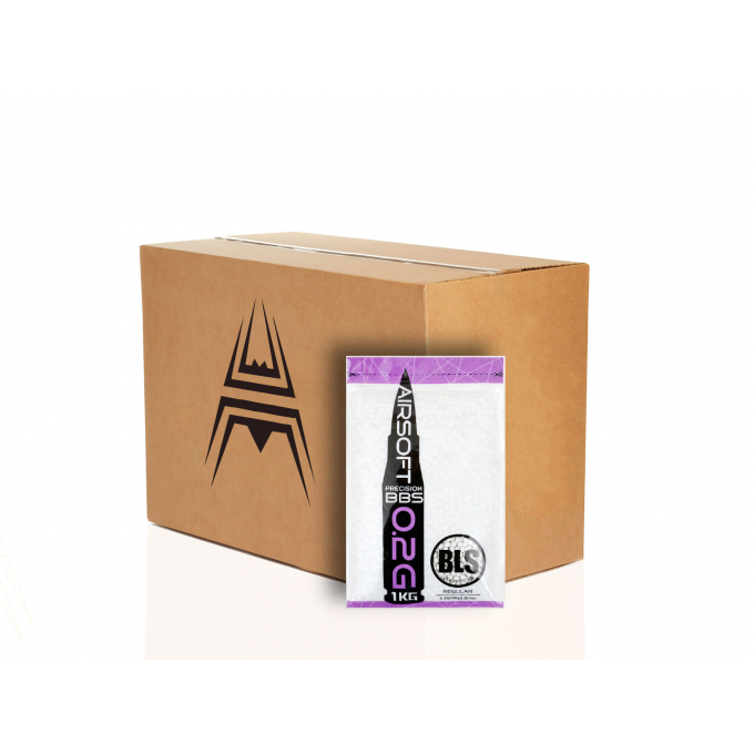 20x BLS airsoftové guličky PRECISION 0,20g, 5000 BBs (krabica) - Biela