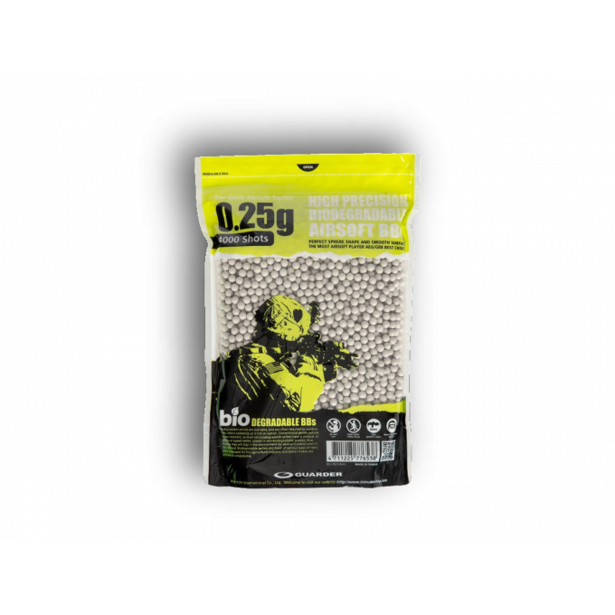 6mm 0,25g Biodegradable Airsoft BBs (4000 rounds, Bag)