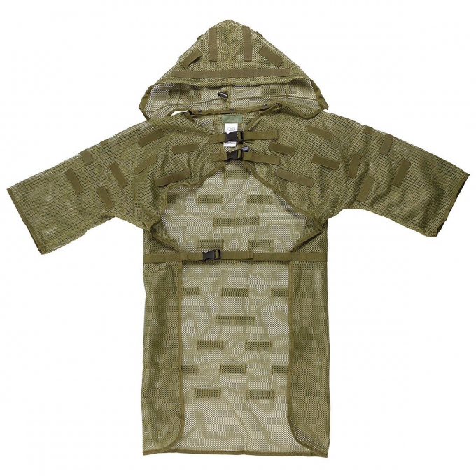 Camouflage mesh cloak with eyelet and hood Olive Drab