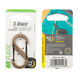 S-BINER® PLASTIC DUAL CARABINER, coyote - size 2