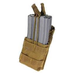 Single 2xM4/2xM16 Open-Top Stacker Mag Pouch COYOTE