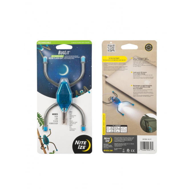 Nabíjecí Mikro svítilna Nite Ize Buglit® - Blue Charcoal