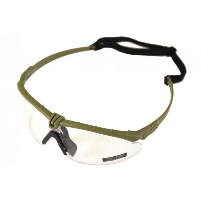 NUPROL Safety Glasses BATTLE PRO'S (with Insert), Clear Lens - Green
