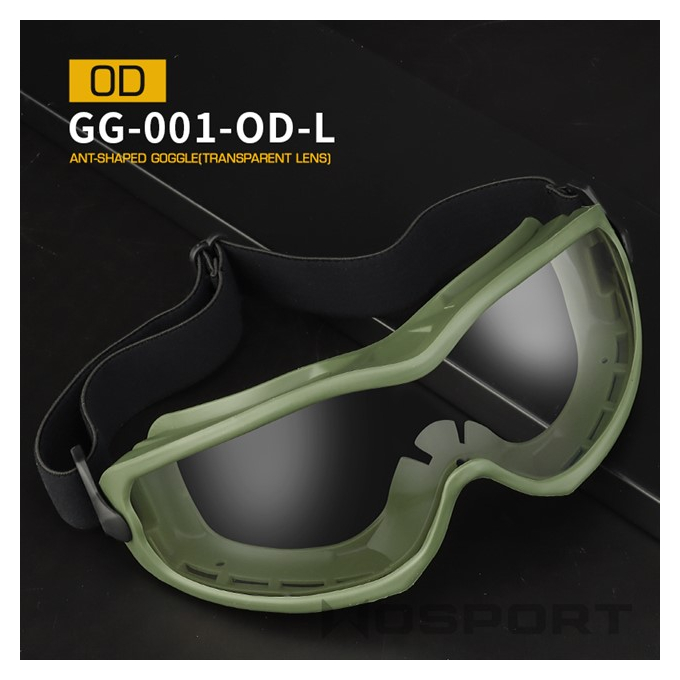 Ant-shaped Goggles - Olive Green, Clear