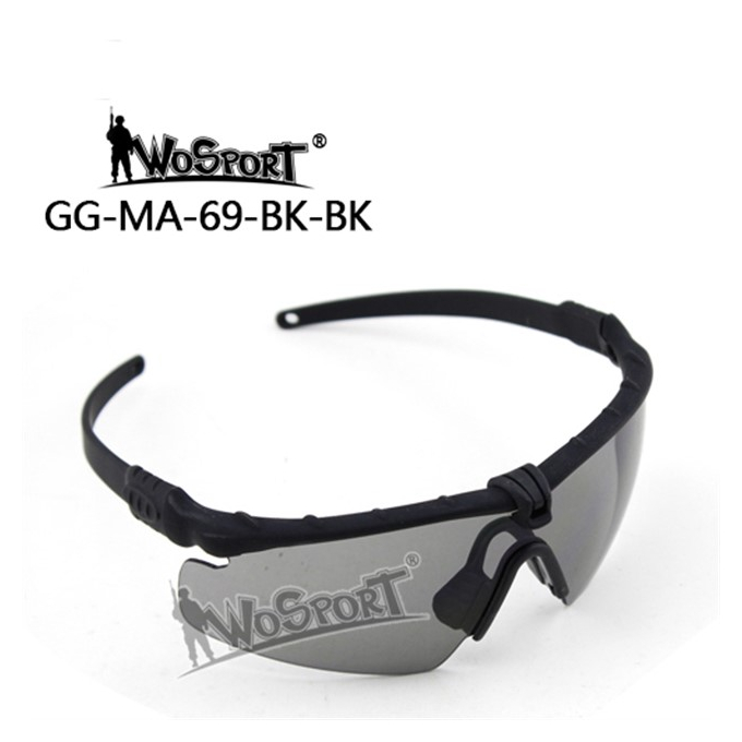 Ochranné střelecké brýle MA-69, černé, tmavá skla