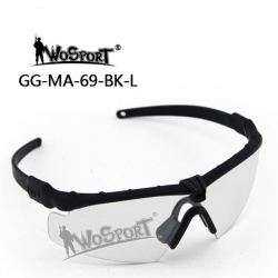 Ochranné střelecké brýle MA-69, černé, čirá skla