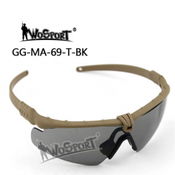 Ochranné střelecké brýle MA-69, pískové, tmavá skla