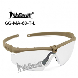 Shooting Safety Goggles MA-69, TAN, Clear