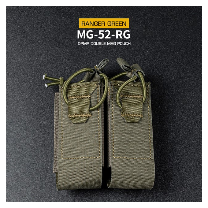 DPMP Double MOLLE sumka na dva 9mm pistolové zásobníky - Ranger Green