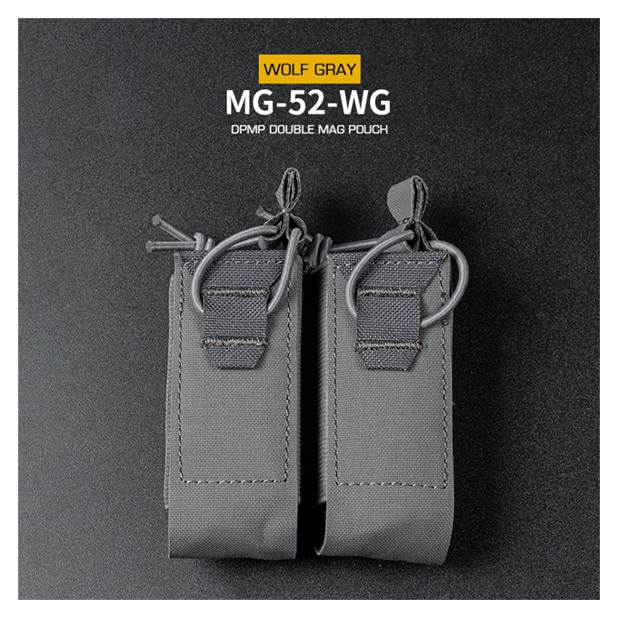 DPMP Molle Double 9mm Magazine Pouch - Grey