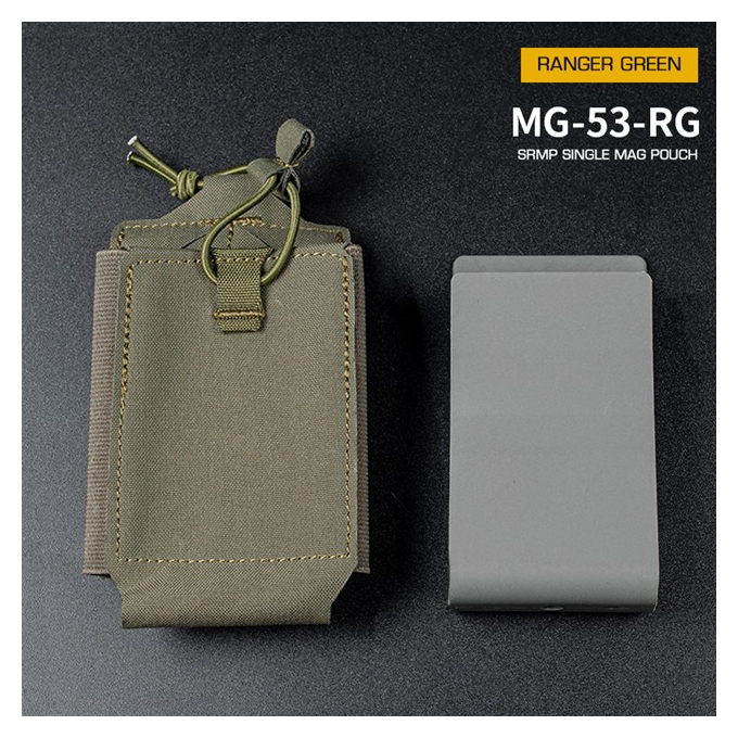 SRMP sumka Single MOLLE na zásobník M4/M16 otevřená - Ranger Green