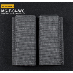 FAST Type Double 9mm Magazine Pouch - Grey