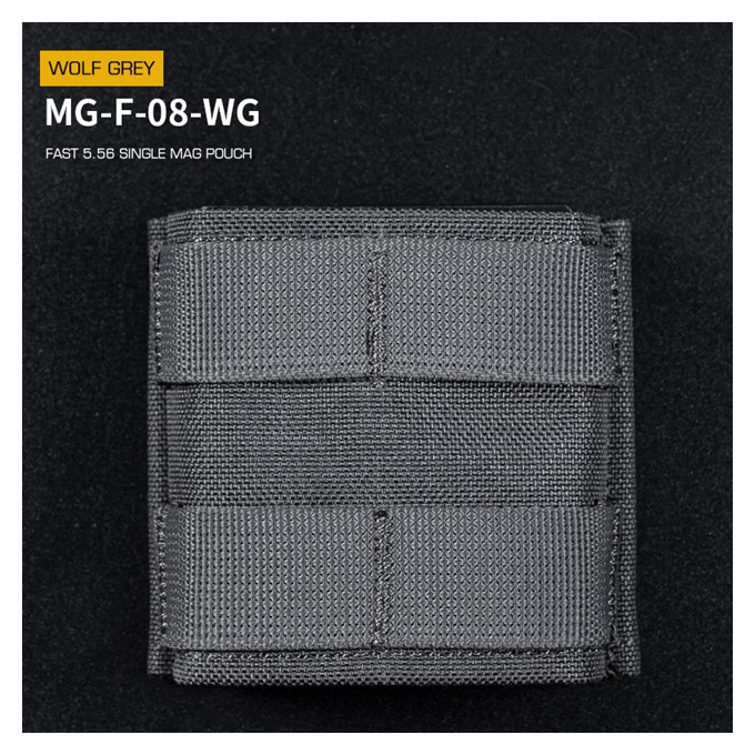 FAST type Single MOLLE sumka na 5.56 zásobníky M4/M16 - šedá