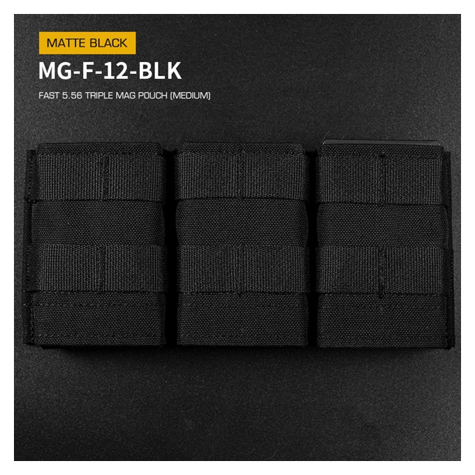 WST FAST Type 5.56 (M4) Triple Magazine MOLLE Pouch – Black