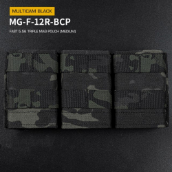 FAST type Triple MOLLE sumka na 5.56 zásobníky M4/M16, střední - MC Black